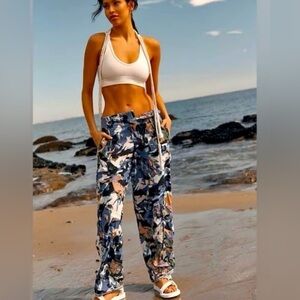 FP Movement by Free People Blue Camouflage Mesmerize Joggers
